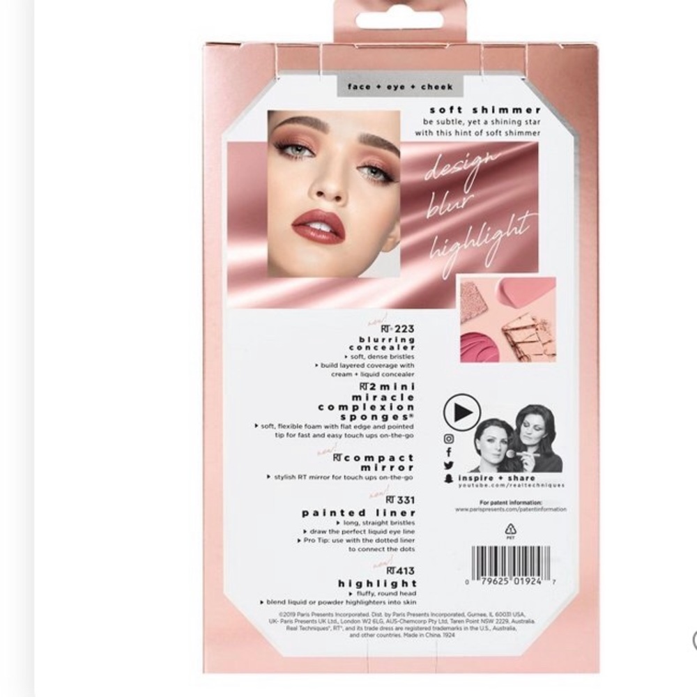 🎊 HP 💝 Real Techniques Soft Shimmer Brush Gift Set - Picture 2 of 4